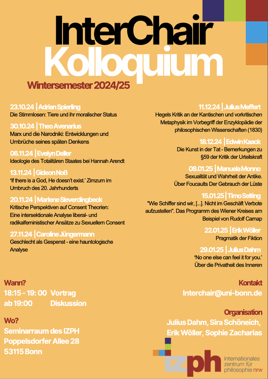 InterChair Kolloquium 2024/25 Programm