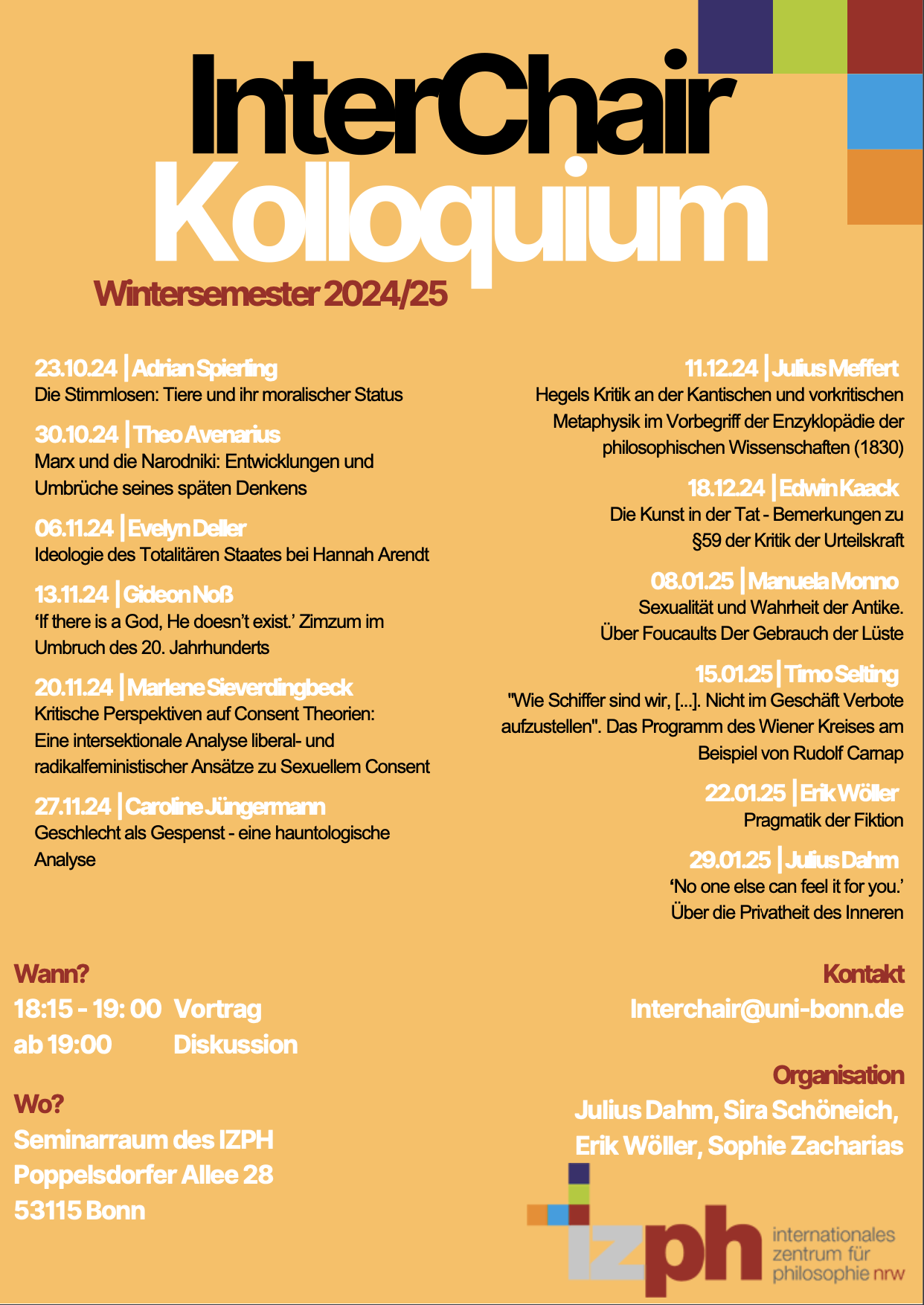 InterChair Kolloquium 2024/25 Programm